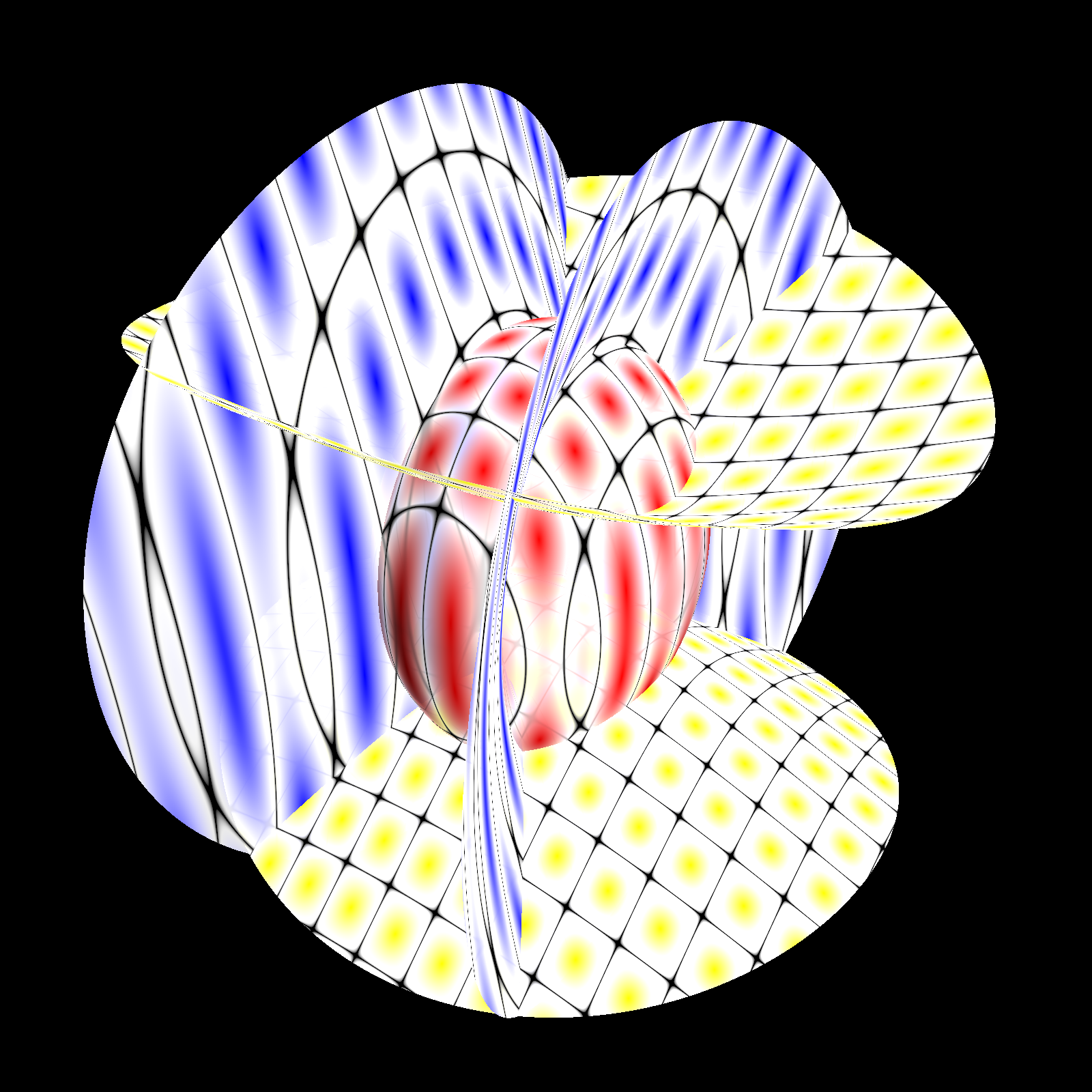 Coordinate surfaces of Jacobi's elliptic coordinates in 3 dimensions