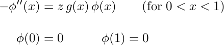 Equations: the ordinary string eigenvalue problem